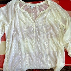 Old Navy Boho peasant blouse off white XL